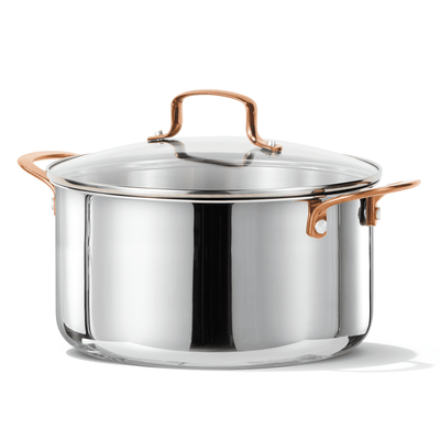 Carote 5QT Tri-Ply Stainless Steel Stock Pot with Lid, Induction Compatible Soup Pot for Cooking
